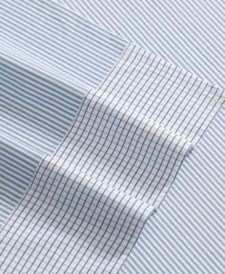 Printed Cotton Percale Contrast Hem 4 Pc. Sheet Set, Full