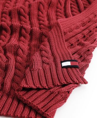 Solid Cotton Cable Knit Throw, 70" x 50"