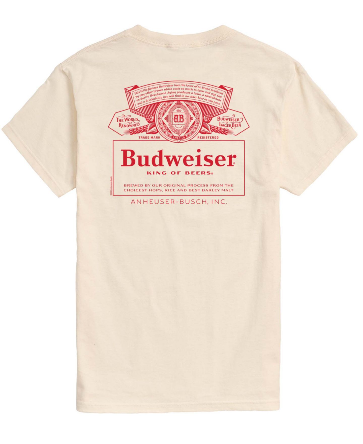 Мужская футболка AIRWAVES Budweiser Core Short-Sleeve, цвет: Бежевый / Хаки — фото 2