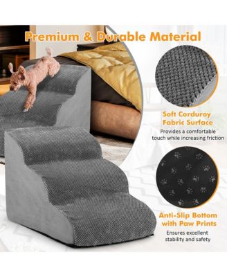 3-Tier Foam Dog Ramp Non-Slip Dog Steps Soft Pet Stairs Ladder for High Sofa