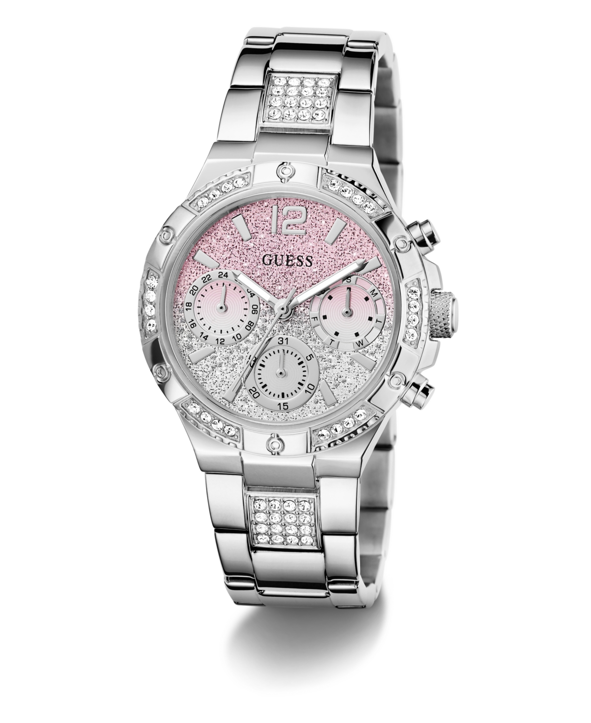 Guess Women's Silver-Tone Multi-Function Watch, 38mm