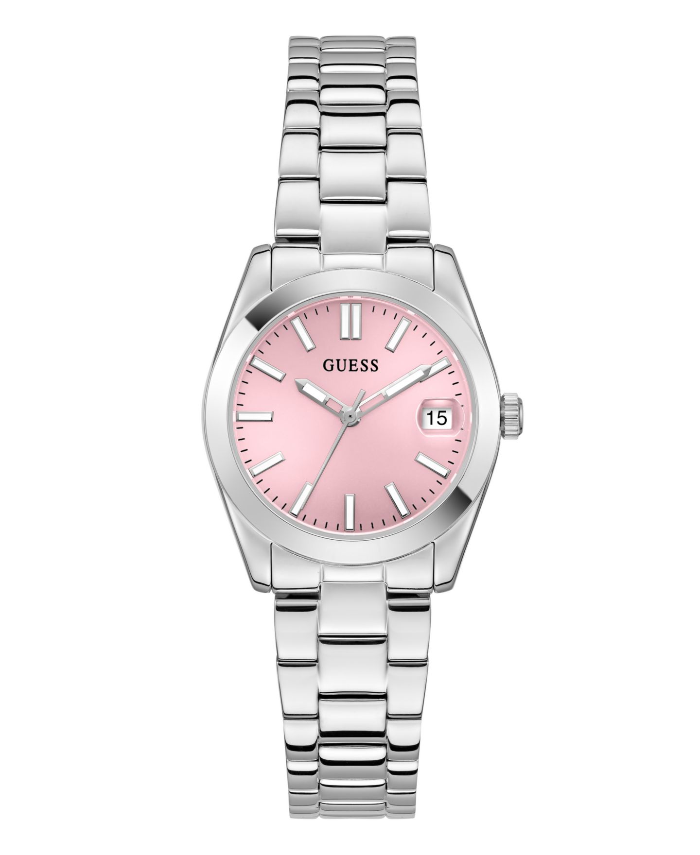 Женские часы GUESS Silver-Tone Analog Watch, 32mm — фото 1