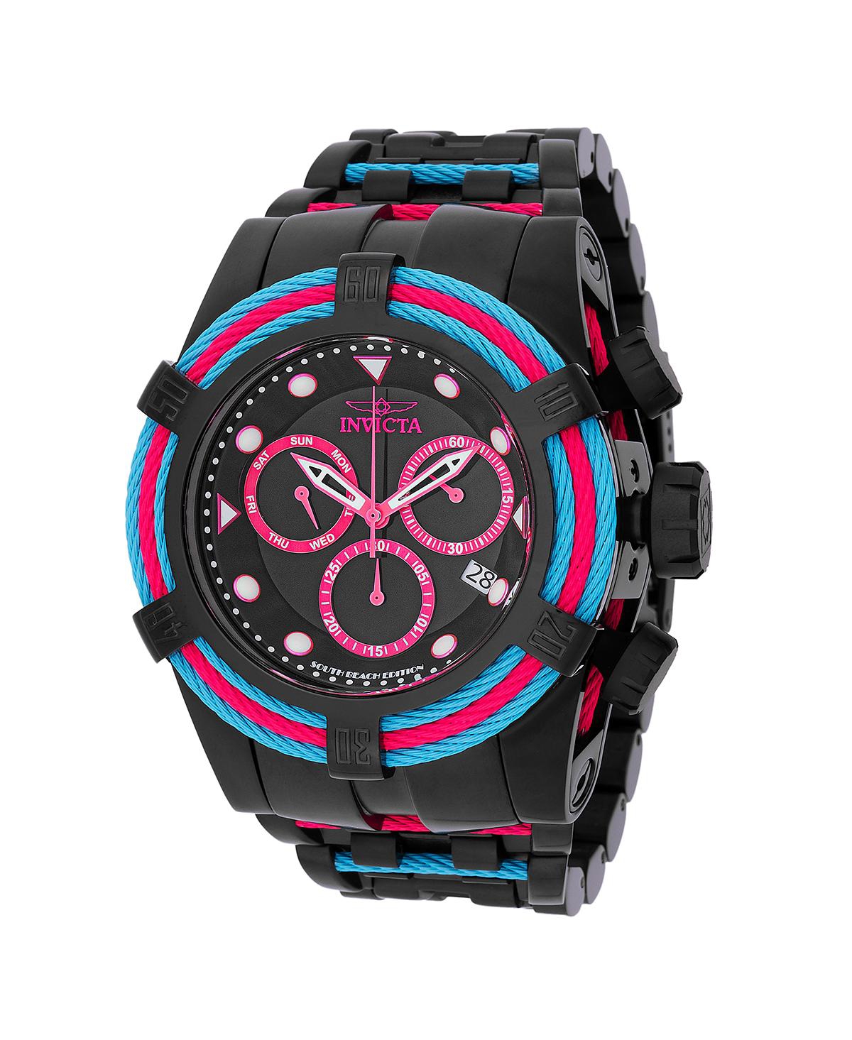 Invicta Men's 48605 Bolt Quartz Chronograph Hot Pink, Black Dial Watch