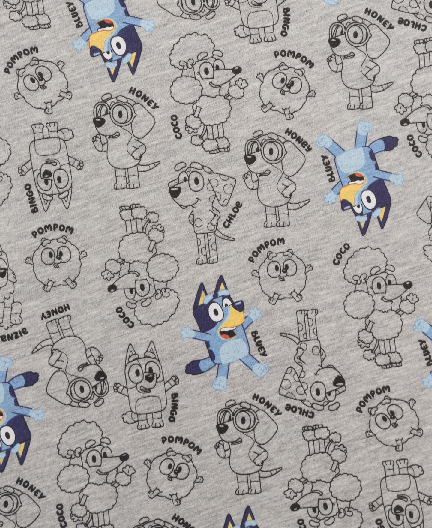 Детский комплект Bluey для малышей из 3 предметов: футболки с принтом и джоггеры, 2T-5T, цвет: Синий / Серый — фото 11