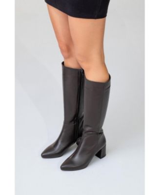 Sejas Leather Block Heel Knee-High Boot (Women)