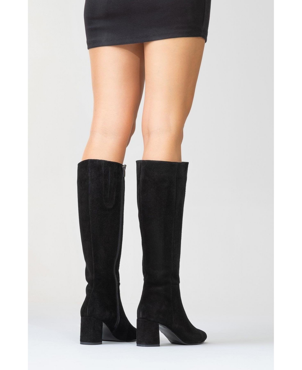 Forever & Always Shoes Sejas Leather Block Heel Knee-High Boot (Women)
