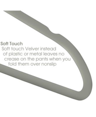 Home 50 Piece Flocked Velvet Clothes Hangers with Stainless Steel Swivel Hooks in Pink