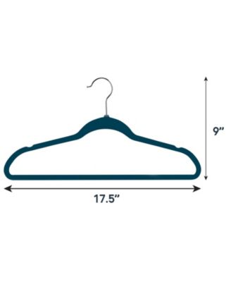 Home 50 Piece Flocked Velvet Clothes Hangers with Stainless Steel Swivel Hooks in Pink