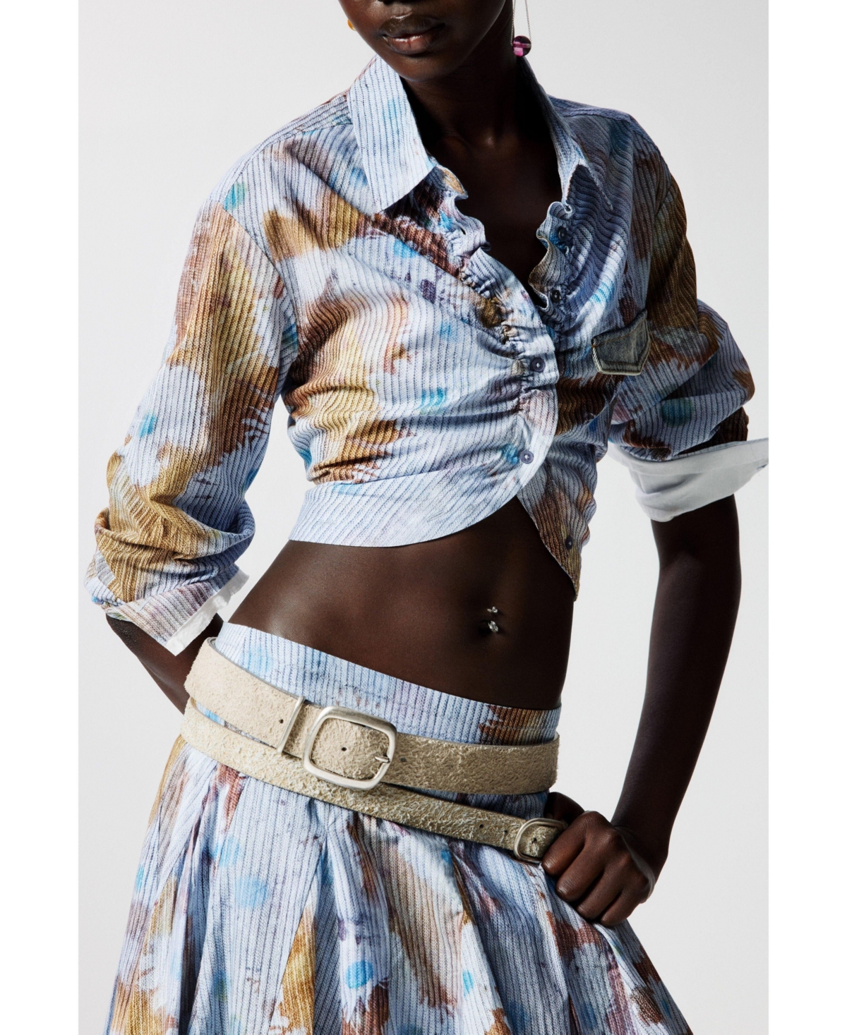Desigual Women's Striped shirt with flowers