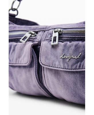 Women's Small denim bag with flowers