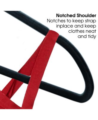 100 Piece Set of Velvet Slim Profile Heavy Duty Felt Hangers with Stainless Steel Swivel Hooks in Black