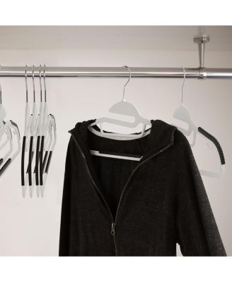 Home 50 Piece Non Slip Hanger with U-slide in White and Black