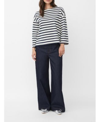 Women's Wide Leg Button Fastening Jeans