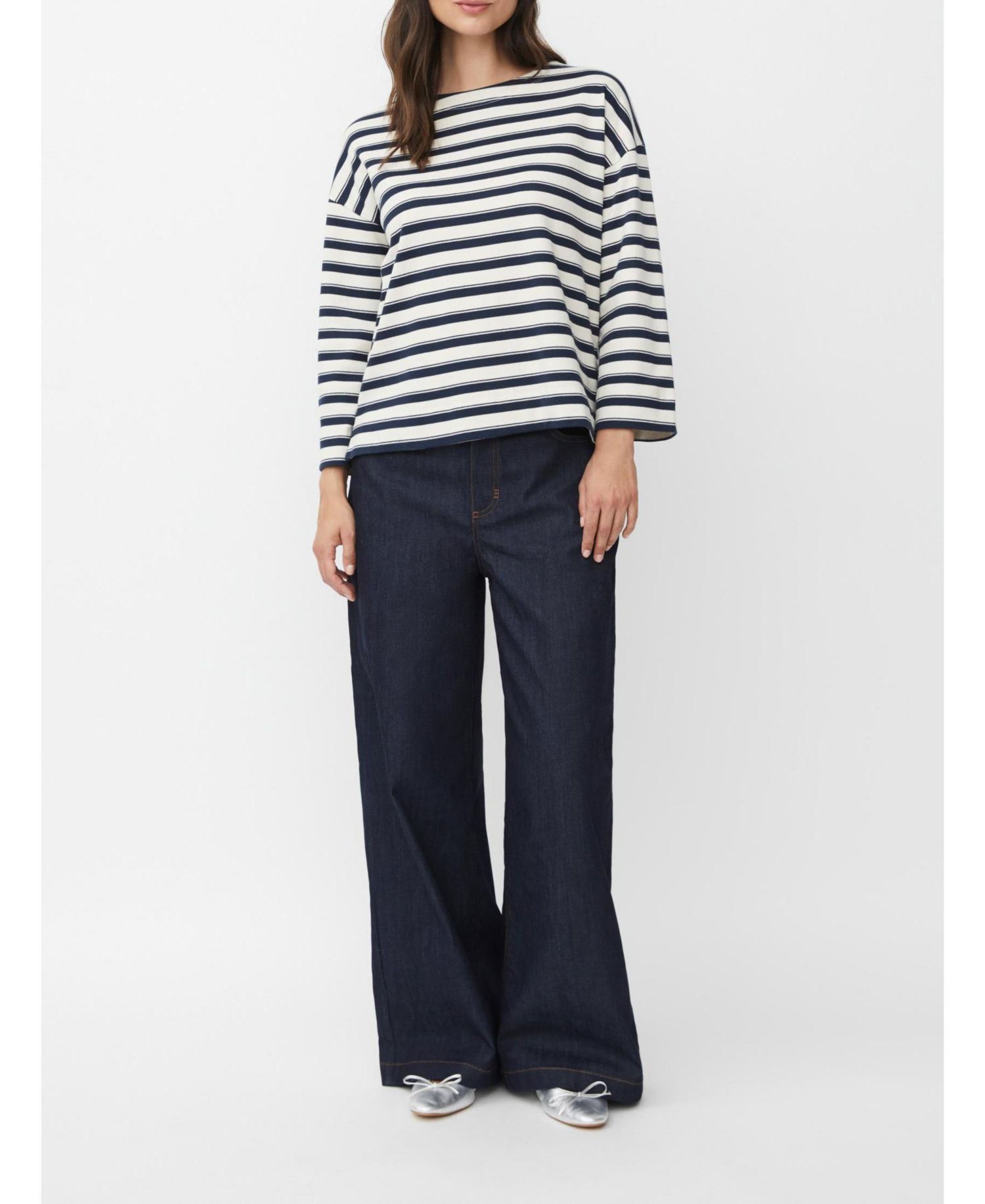 Women's Wide Leg Button Fastening Jeans