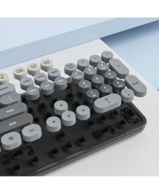 Wireless Keyboard And Mouse Set - Cute Keyboard And Mouse Combo, Full Size Keyboard With Number Pad & Round Keycaps For Windows PC Laptop