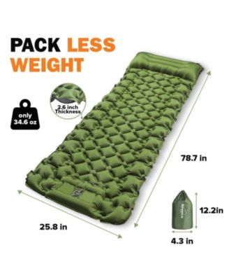 Camping Sleeping Pad Ultralight Air Mattress with Built In Pillow