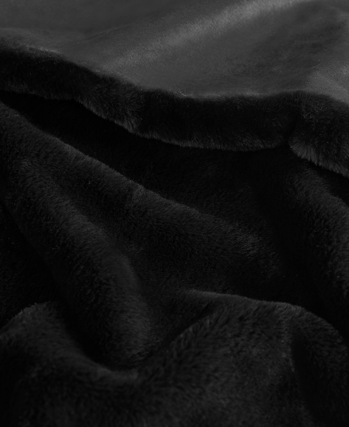 Juicy Couture Rabbit Mink Faux Fur Throw Blanket, 50" X 70" In Black