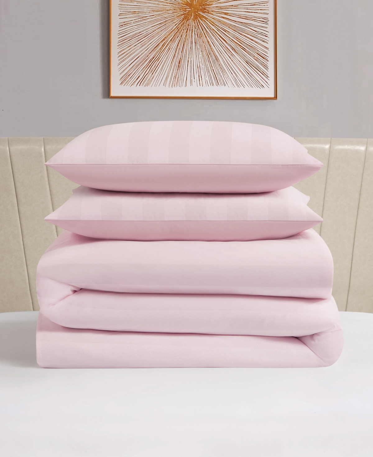 Juicy Couture Jenny Velour Striped Jacquard 3-pc. Comforter Set, King In Pink