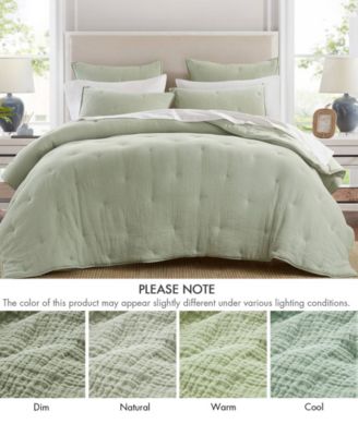 Breeze Cotton Embroidered 3-Pc. Quilt Set, Full/Queen