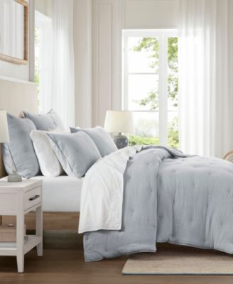 Harbor House Breeze Cotton Embroidered 3-Pc. Quilt Set, Full/Queen