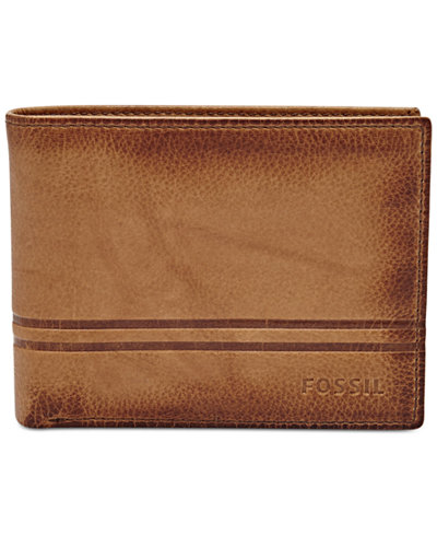 Fossil Men's Leather Watts Bifold Wallet with Flip ID
