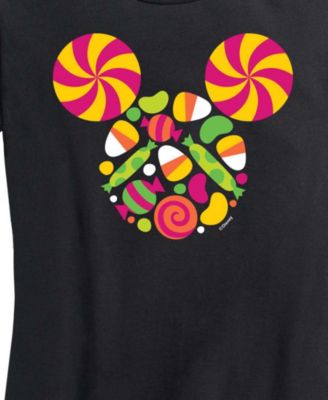 Disney Halloween Mickey Mouse Candy Women's Short Sleeve Graphic T-shirts