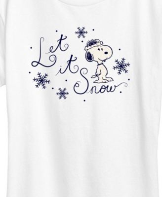 Snoopy Let it Snow Christmas Women's Short Sleeve Graphic T-shirts