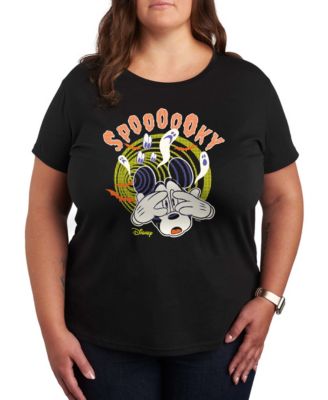 Disney Halloween Mickey Mouse Spooky Women's Short Sleeve Graphic T-shirts