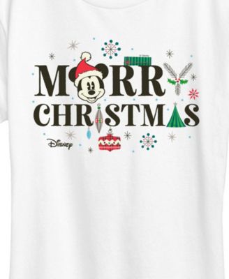 Dinsney Mickey Mouse Merry Christmas Women's Short Sleeve Graphic T-shirts