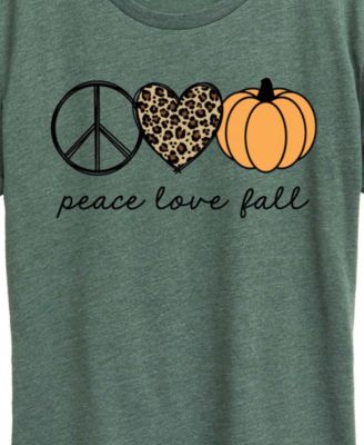 Peace Love Plus Size Pumpkin Women's Short Sleeve Graphic T-shirts