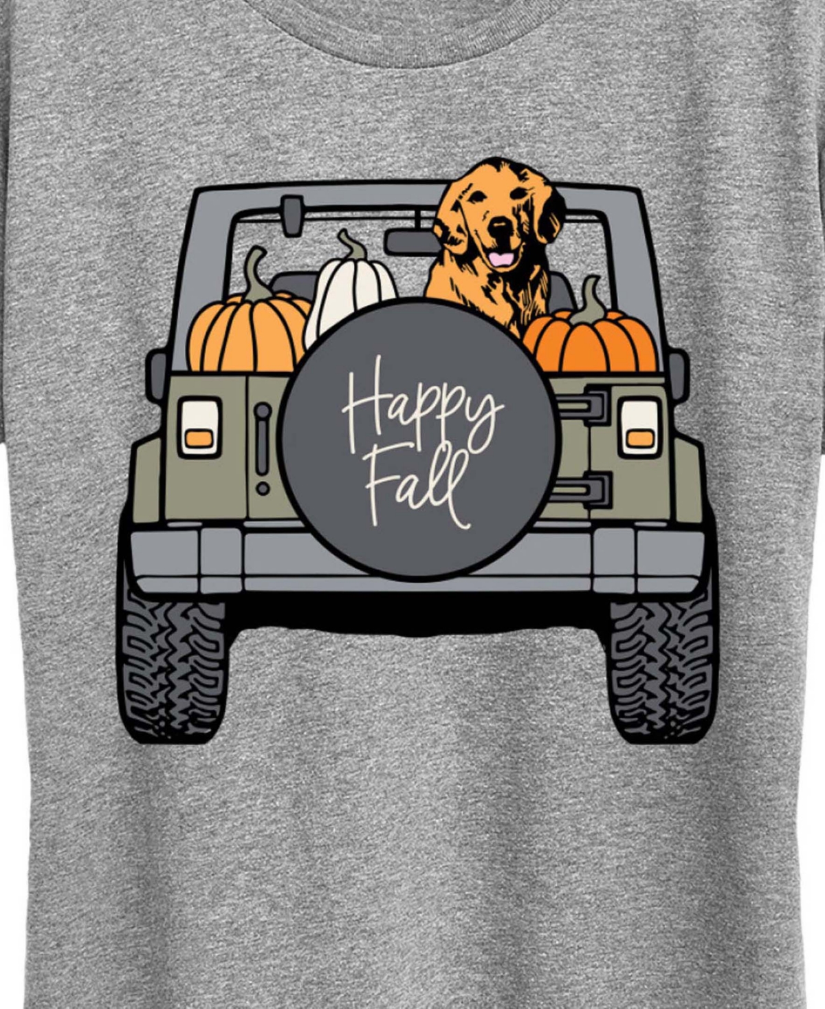 Hybrid Apparel Plus SizeDog Pumpkin Truck Women's Short Sleeve Graphic T-shirts
