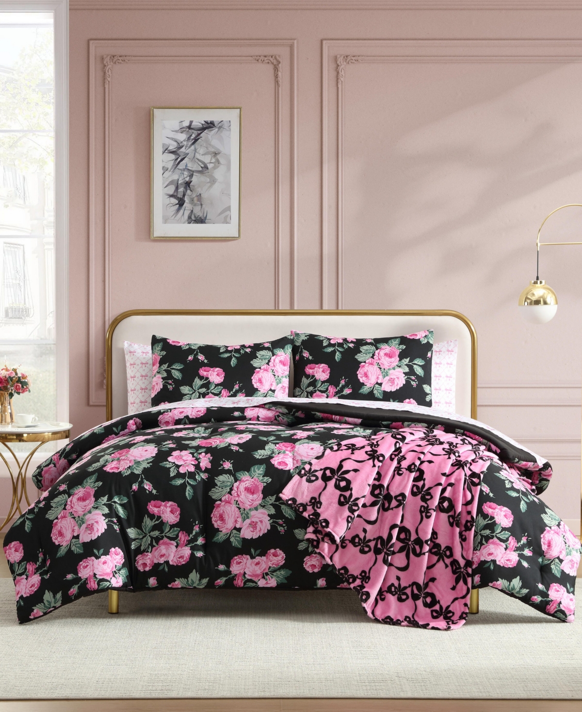 Betsey Johnson Garden Floral Printed Microfiber 8-Pc. Comforter Set