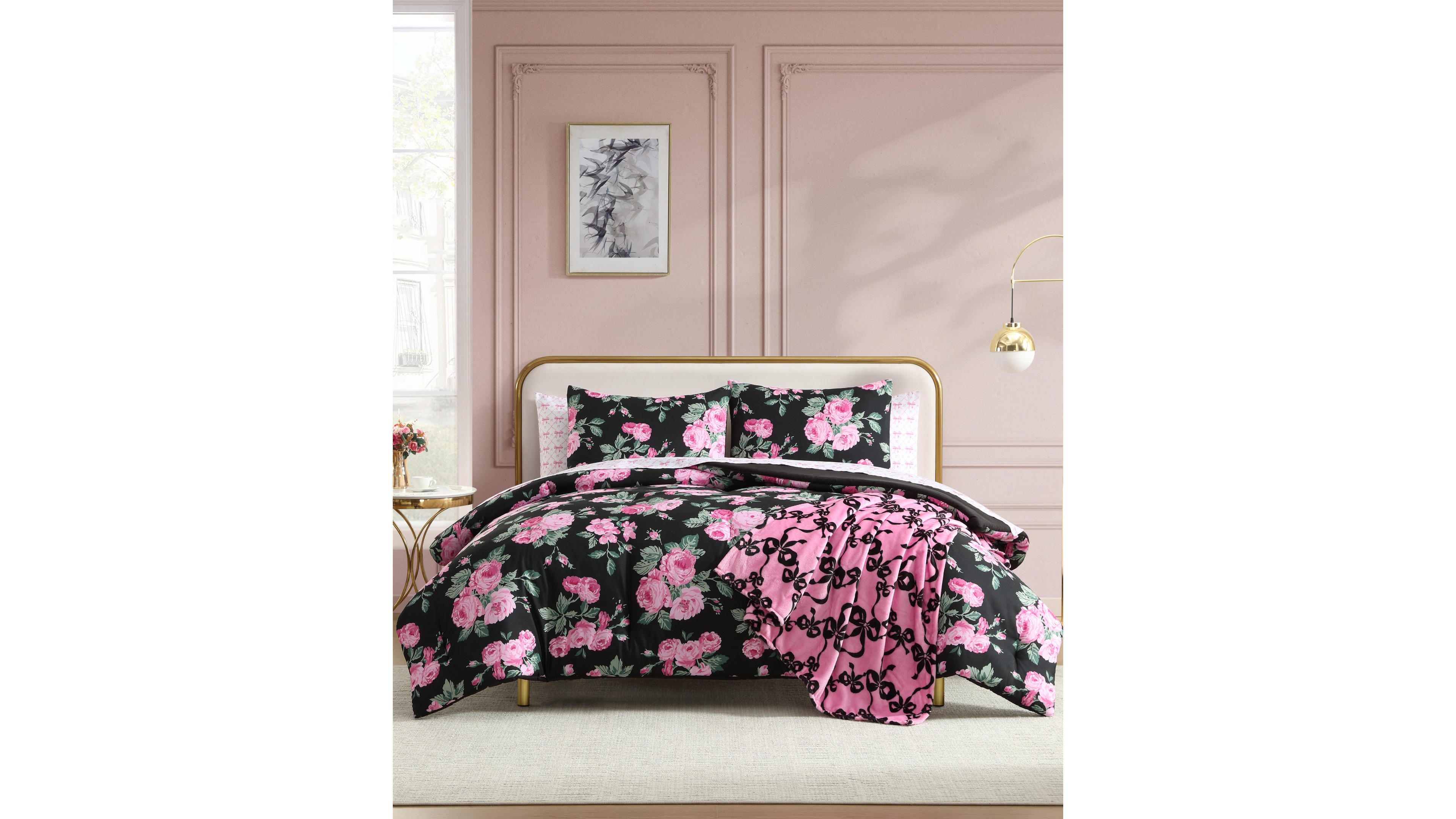 Betsey Johnson Garden Floral Printed Microfiber 8-Pc. Comforter Set, Full