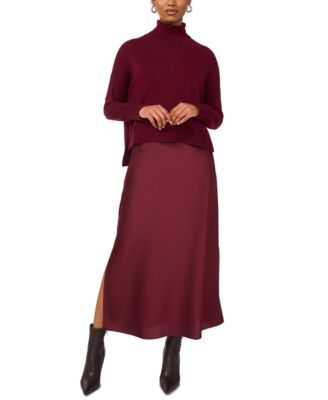 MSK - Women's Mock Neck Slip Sweater Dress