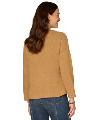 Petite V-Neck Knot Hem Top