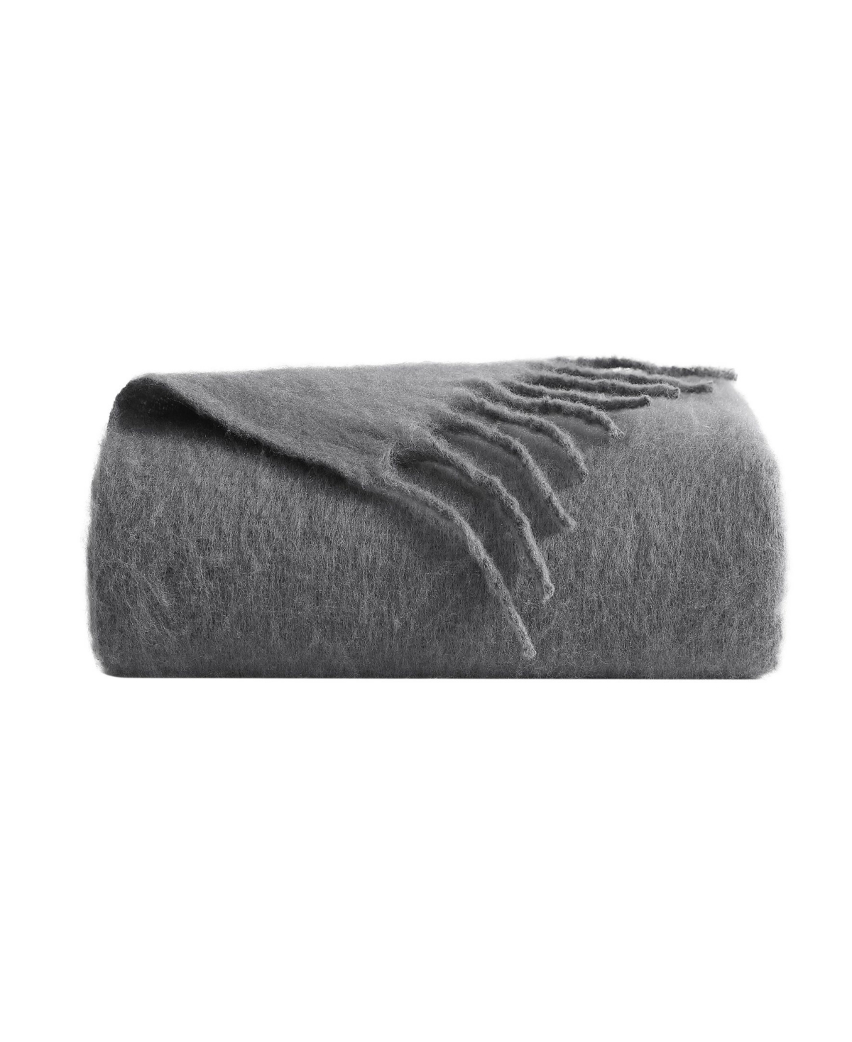 Kenneth Cole New York Faux Fur Mohair Throw Blanket, 70" X 50" In Multi