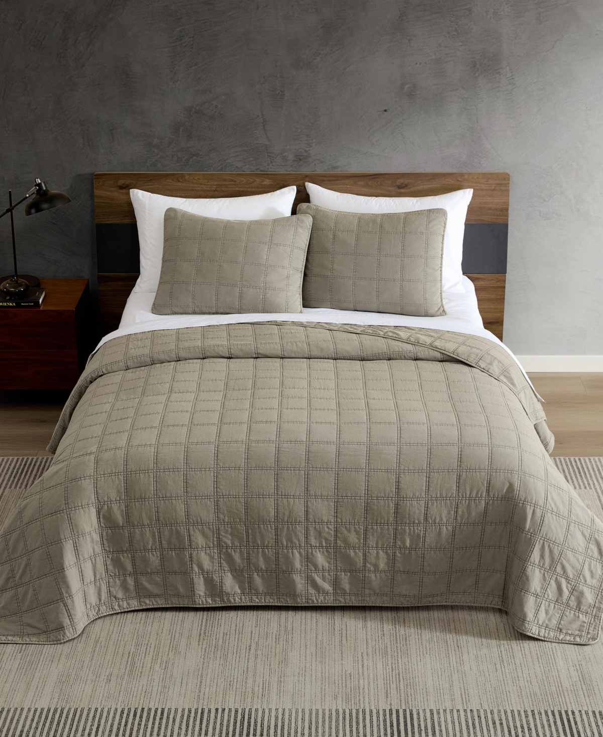 Kenneth Cole New York Solid Stonewashed -Pc. Quilt Set