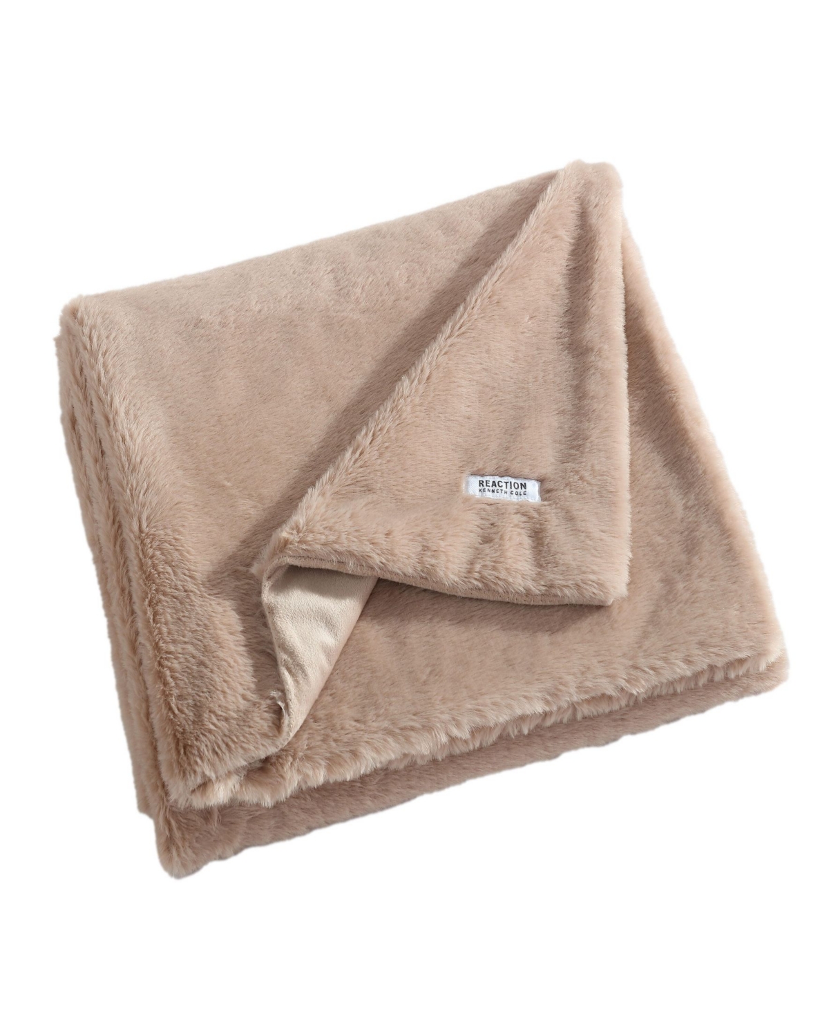 Kenneth Cole New York Solid Faux Fur Throw Blanket, 70" X 50" In Brown