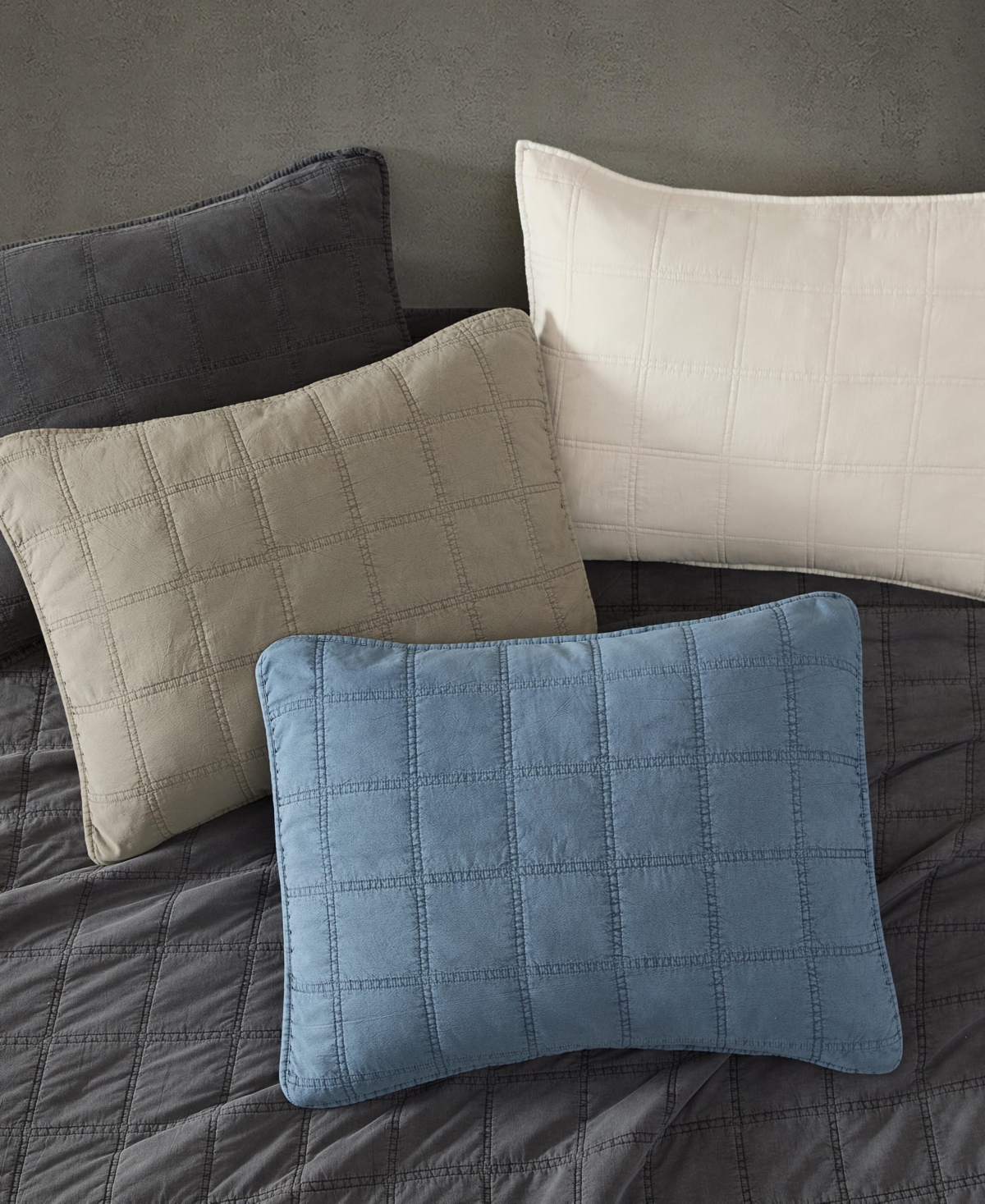 Kenneth Cole New York Solid Stonewashed 2-pc. Quilt Set, Twin In Gray
