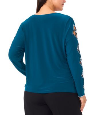 Plus Size Faraj Long Sleeve Faux Wrap Top