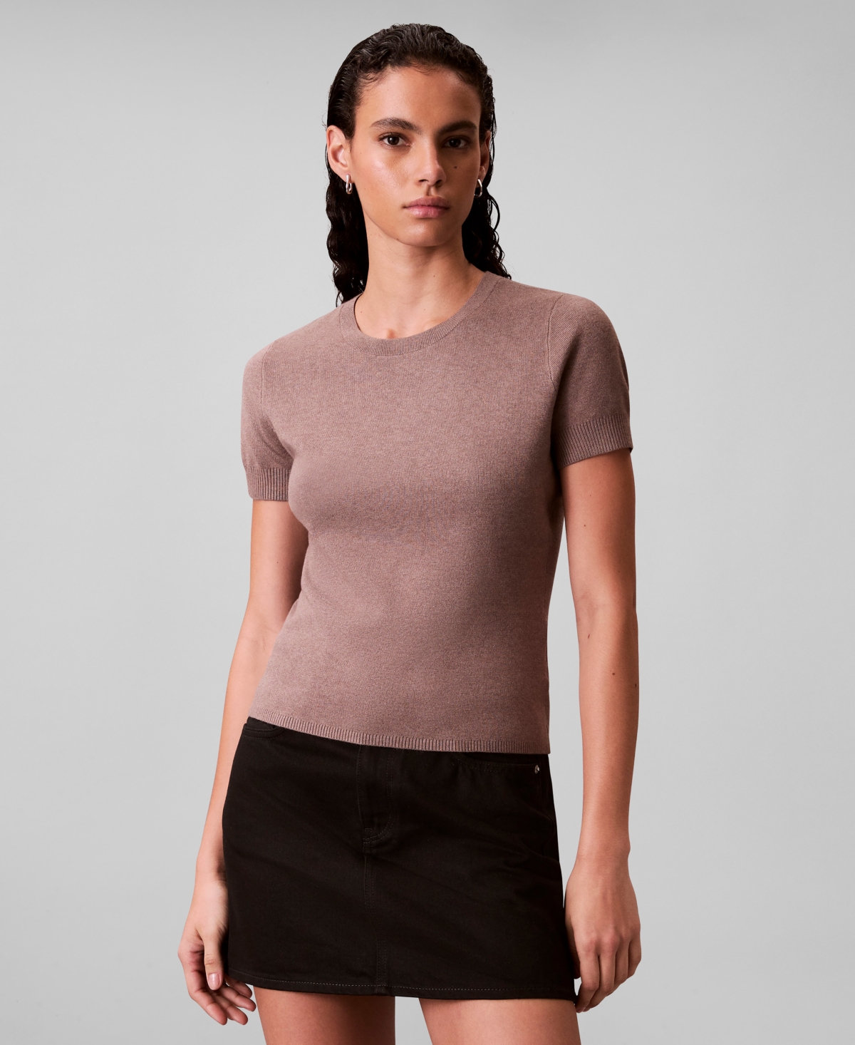 Calvin Klein Jeans Est.1978 Women's Tech Knit Slim Fit T-shirt In Pink
