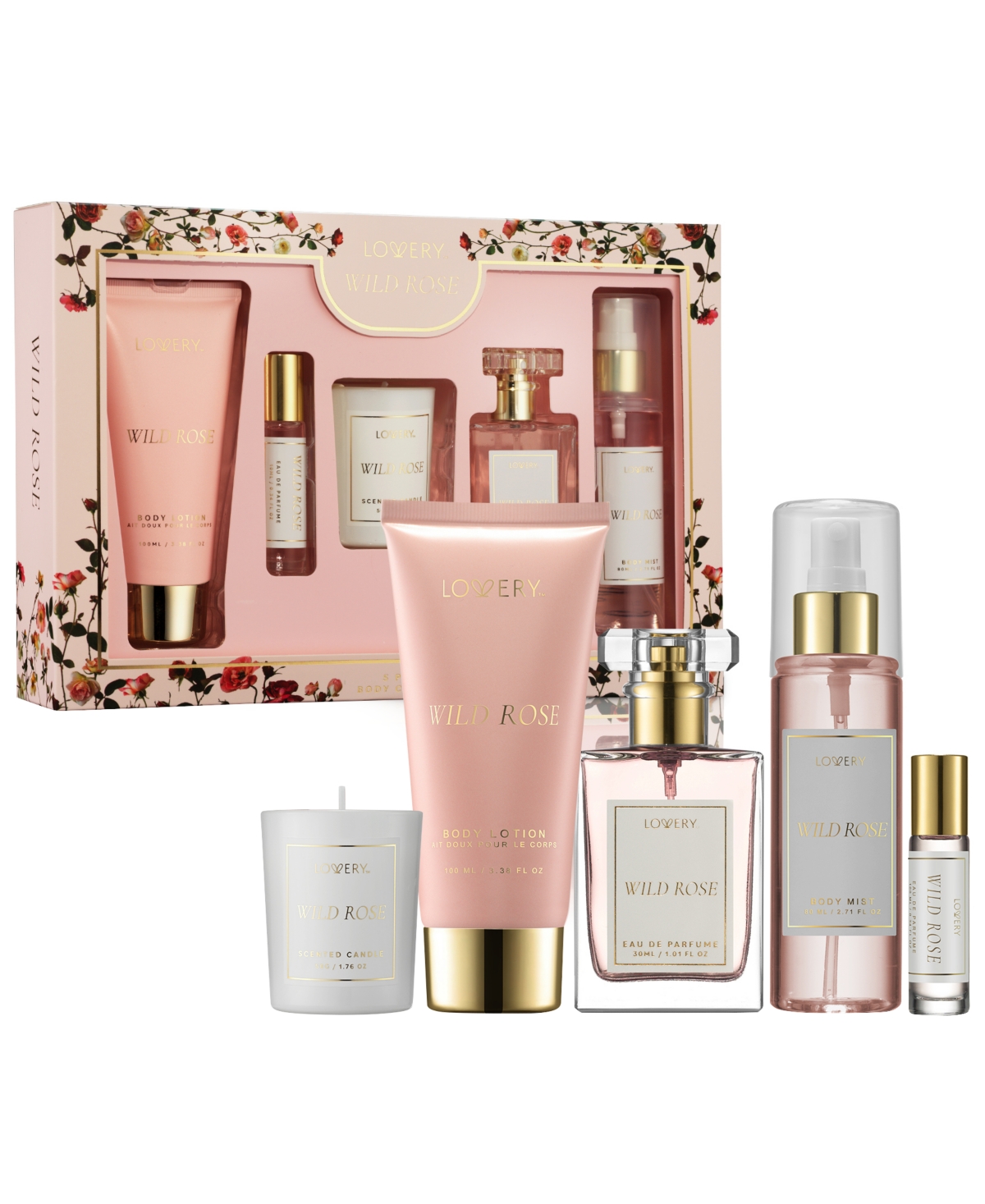 Lovery 5-pc. Wild Rose Deluxe Gift Set In Transparent