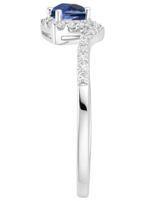 Lab-Grown Sapphire (5/8 ct. t.w.) and Lab-Grown White Sapphire (3/8 ct. t.w.) Ring in Sterling Silver