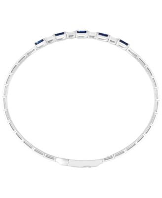 Lab-Grown Sapphire (1-1/2 ct. t.w.) and Lab-Grown White Sapphire (1/3 ct. t.w.) Bangle in Sterling Silver