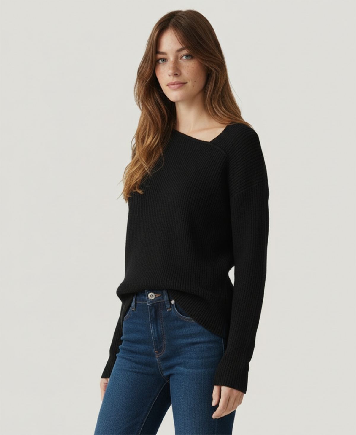 Naadam Women's Fitted Asymmetrical Sweater