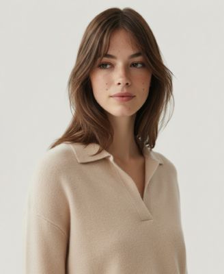 Soft by Women's Cashmere Lightweight Polo Sweater
