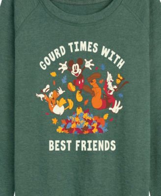 Plus Size Disney Fall Mickey and Friends Gourd Times French Terry Long Sleeve T-Shirt
