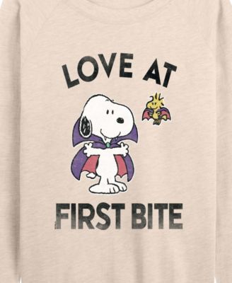 Plus Size Halloween Woodstock and Snoopy Vampires French Terry Long Sleeve T-Shirt