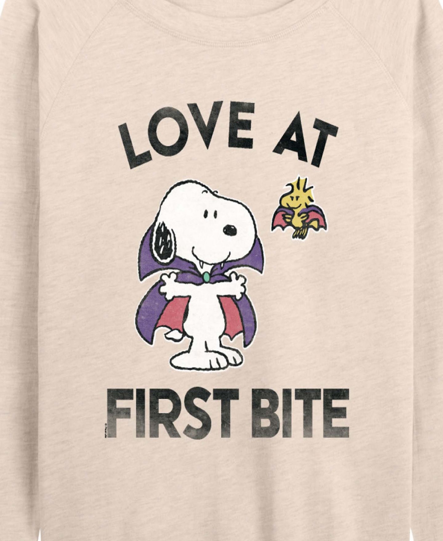 Женская футболка Hybrid Apparel Plus Size Halloween Woodstock and Snoopy Vampires French Terry Long Sleeve, цвет: Бежевый / Хаки — фото 2