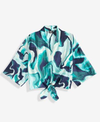 Women's Printed Tie-Hem Top, Macy's Exclusive